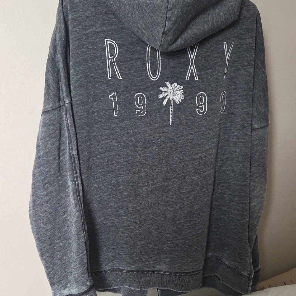 Roxy Hoodie Full Zip Sweatshirt - Marled Charcoal Colour - XL